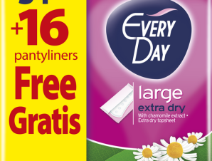 Σερβιετάκια EveryDay Extra Dry Large 34τεμ.+16τεμ. Δώρο (50 τεμ)