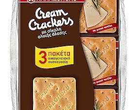 Cream Crackers με Σίκαλη Πολυσυσκευασία Παπαδοπούλου (3×175 g)