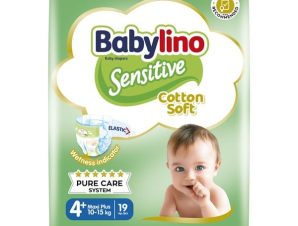 Πάνες Babylino Sensitive Cotton Soft Carry Pack No4+ (10-15Kg) 19τεμ