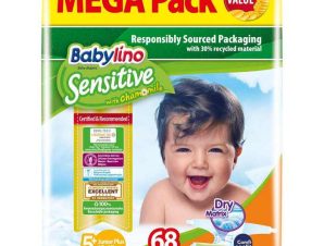 Πάνες Babylino Sensitive Mega Pack No 5+ (12-17Kg) (68 τεμ)