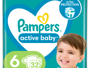 Πάνες Pampers Active Baby Μέγεθος 6 (13-18kg) (32τεμ)