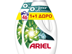 Υγρό απορρυπαντικό πλυντηρίου ρούχων Touch of Lenor Unstopable Ariel (23 μεζ.) 1+1 Δώρο