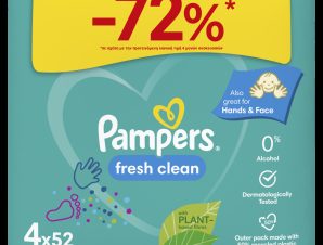 Μωρομάντηλα Fresh Clean Pampers (4×52τεμ)