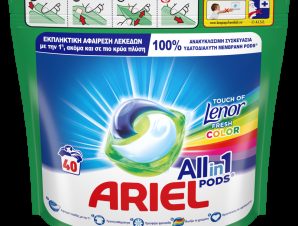 Κάψουλες Πλυντηρίου Allin1 Pods Touch of Lenor Color Ariel (40μεζ)