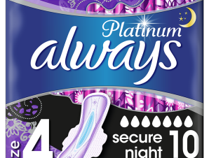 Σερβιέτες με Φτερά Platinum Secure Night (Μέγεθος 4) Always (2×10τεμ) 1+1 Δώρο