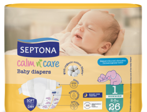 Πάνες Septona Calm N’ Care Newborn No1 (2-5Kg) 26τεμ