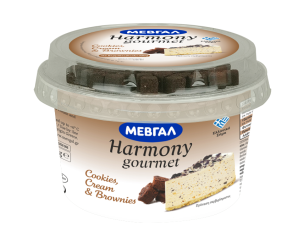 Επιδόρπιο Στραγγιστού Γιαουρτιού Cookies & Cream με Brownies Harmony Gourmet Μεβγάλ (160g)