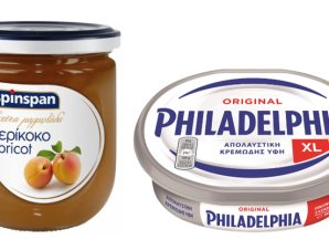 Τυρί Κρέμα Philadelphia (300 g) + Μαρμελάδα Βερίκοκο Spin Span (380g) -20%