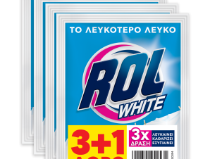 Yπερλευκαντικό πλυντηρίου ρούχων Rol white 50gr (3+1 δώρο)