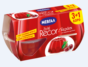 Ζελέ Recor Κεράσι Μεβγάλ (4×128 gr) 3+1 Δώρο